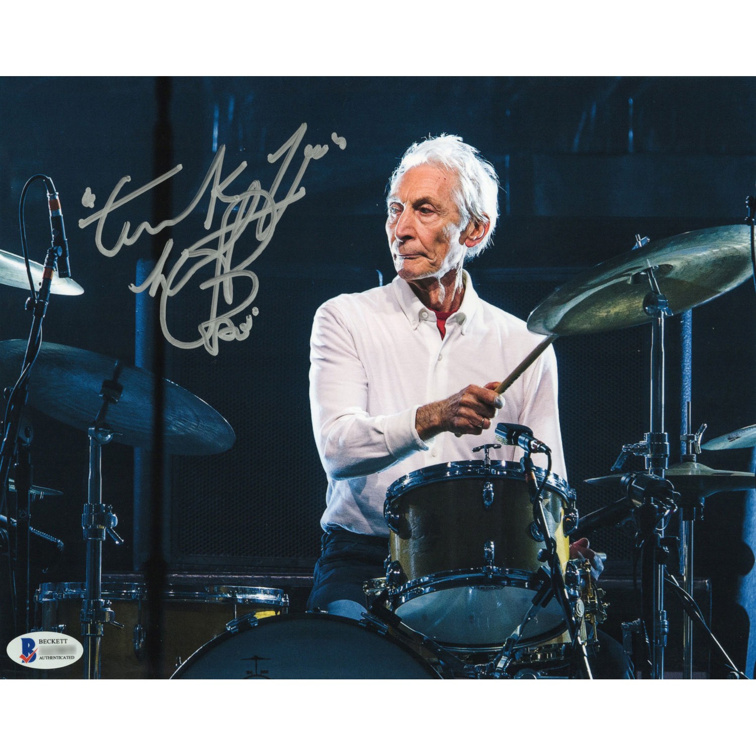 Charlie Watts チャーリー・ワッツ 直筆サイン入り写真 BECKETT 認証